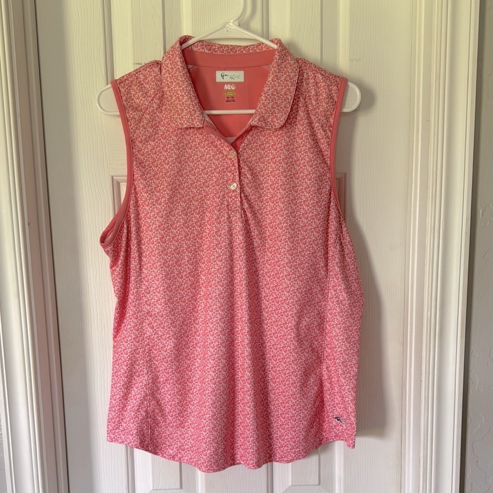 Greg Norman Pink Sleeveless Women's golf polo Top